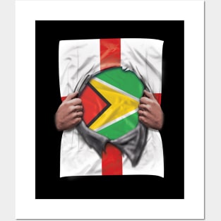 Guyana Flag English Flag Ripped - Gift for Guyanese From Guyana Posters and Art